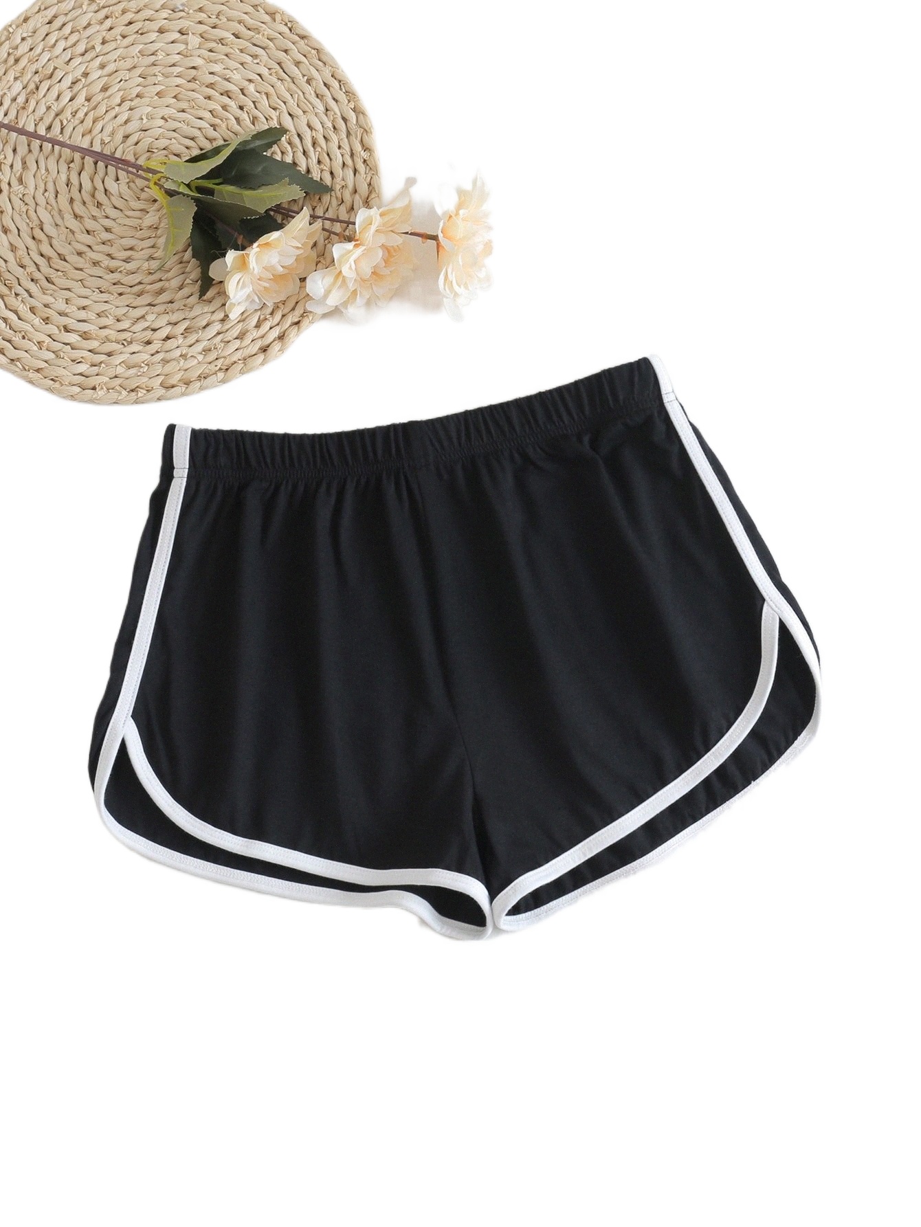 

contrast Binding Dolphin Shorts T2tc#, Black