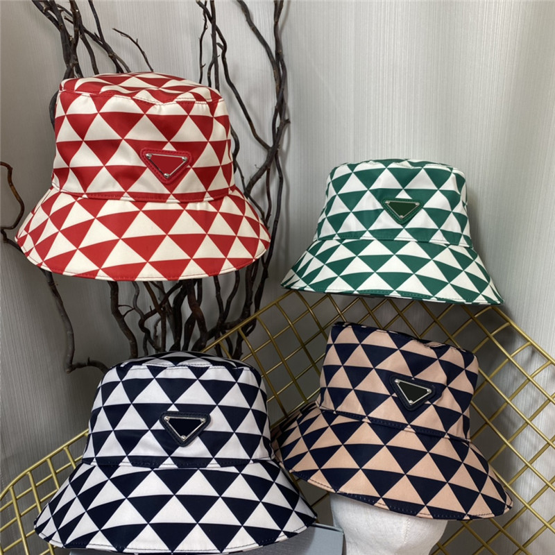 

Designer Hats For Woman Summer Luxury Men Bucket Hat Fashion Classic Plaid Pattern Women Designers Caps Beanies Nylon Casquette Sunhat