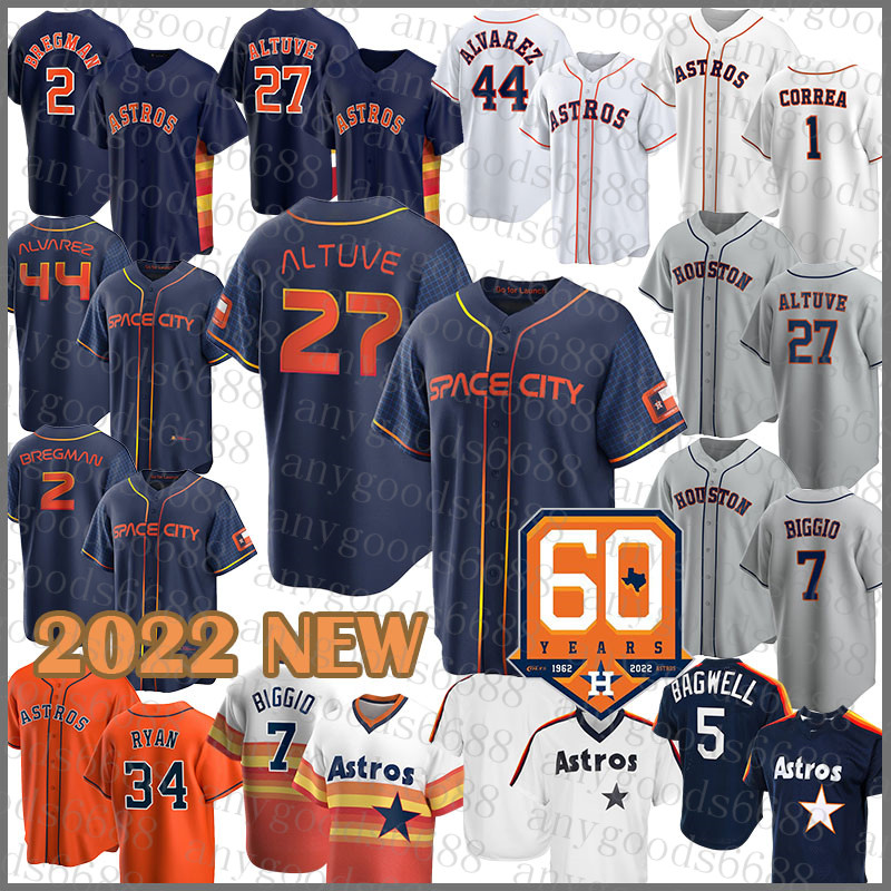 

2022 Space City Connect Houston Baseball Jersey Astros 27 Jose Altuve Mens 44 Yordan Alvarez 7 Craig Biggio 2 Alex Bregman 34 Nolan Ryan 5 Jeff Bagwell 1 Carlos Correa, Mens(taikongren-fugu