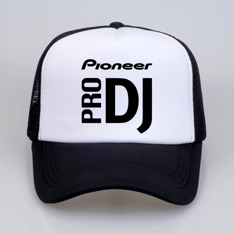 

DJ style Pioneer Baseball Cap Summer cool Mesh Trucker Cap Women Men print Pioneer DJ PRO Snapback hat bone gorras, Red