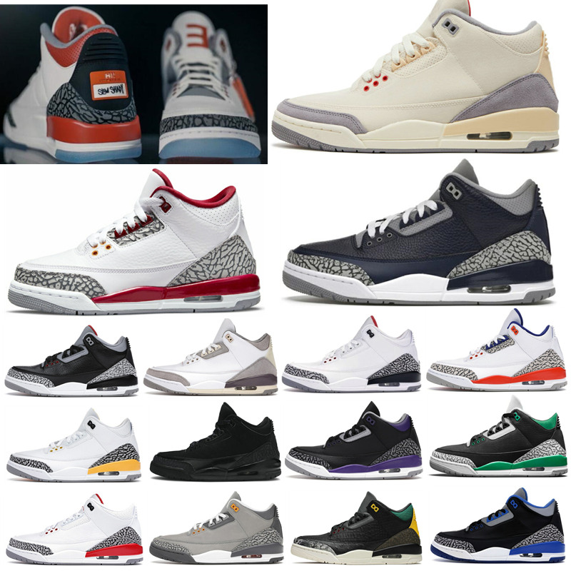 Kumquat Eminem 3 3s Basketball Chaussures pour hommes Sneakers Formateurs sportifs Slim Shady PE Fragment Cool Grey Séoul SE Muslin Georgetown Ge