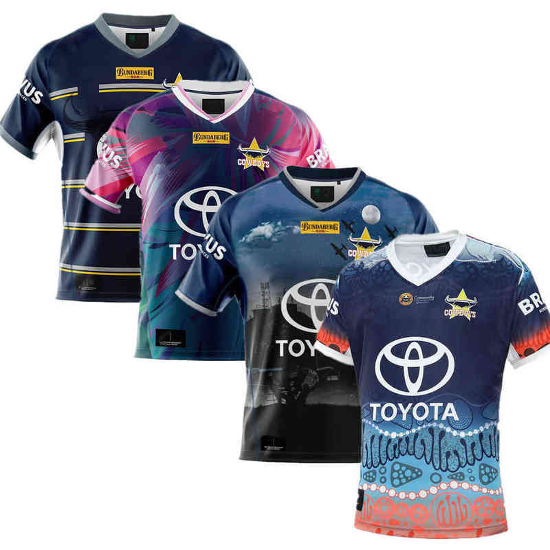 

2022 New Men' t Shirts 2x7y 2023 Cowboys Indigenous Mens Women in League Jersey Home Away Anzac Rugby Big Size 4xl 5xl