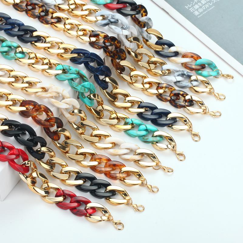 

Chains Bohemia CCB Acrylic Chain Choker Necklace For Women Vintage Metallic Thick Long Chunky Collar Fashion JewelryChains