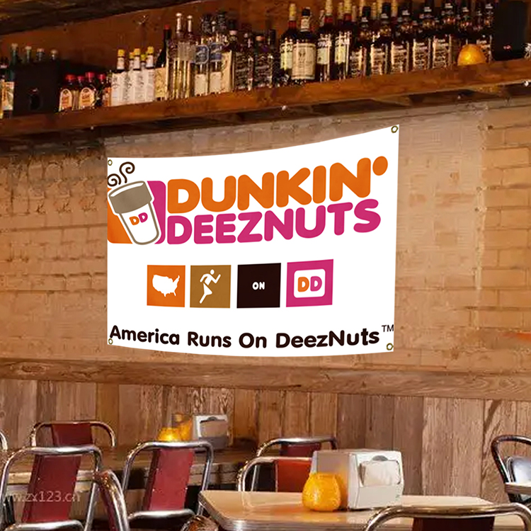 

Dunkin Donuts Flag 3x5 Ft With Brass Grommets For College Dorm Frat Man Cave Party Decora