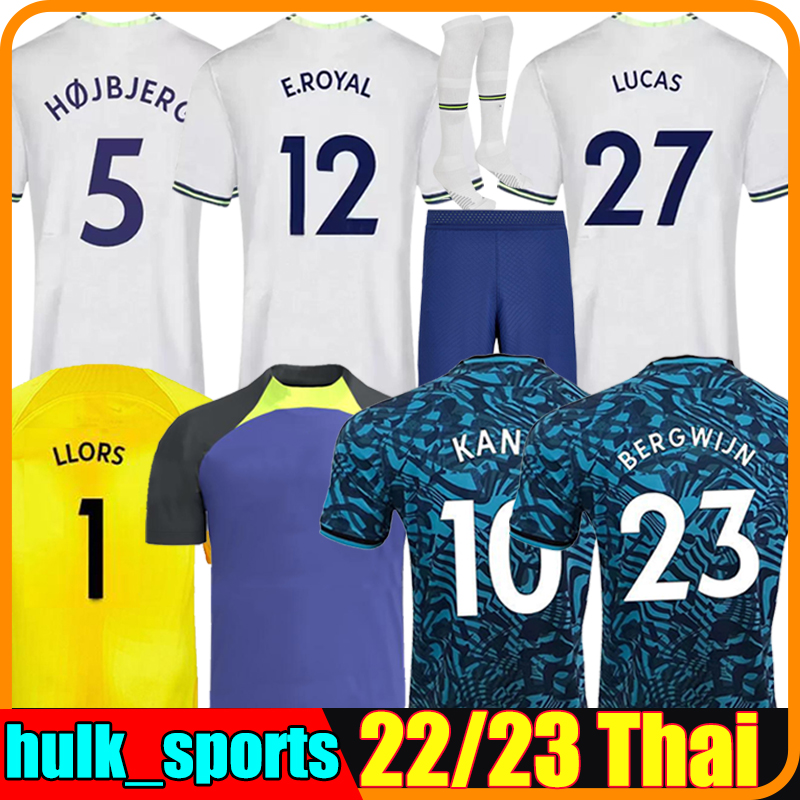 

22/23 KANE SON Soccer Jerseys KULUSEVSKI PERISIC Tottenham home HOJBJERG colorful 2022 2023 LUCAS BERGWIJN Third Football shirt BRYAN purple tops Kits sock Full sets, 22-23 home