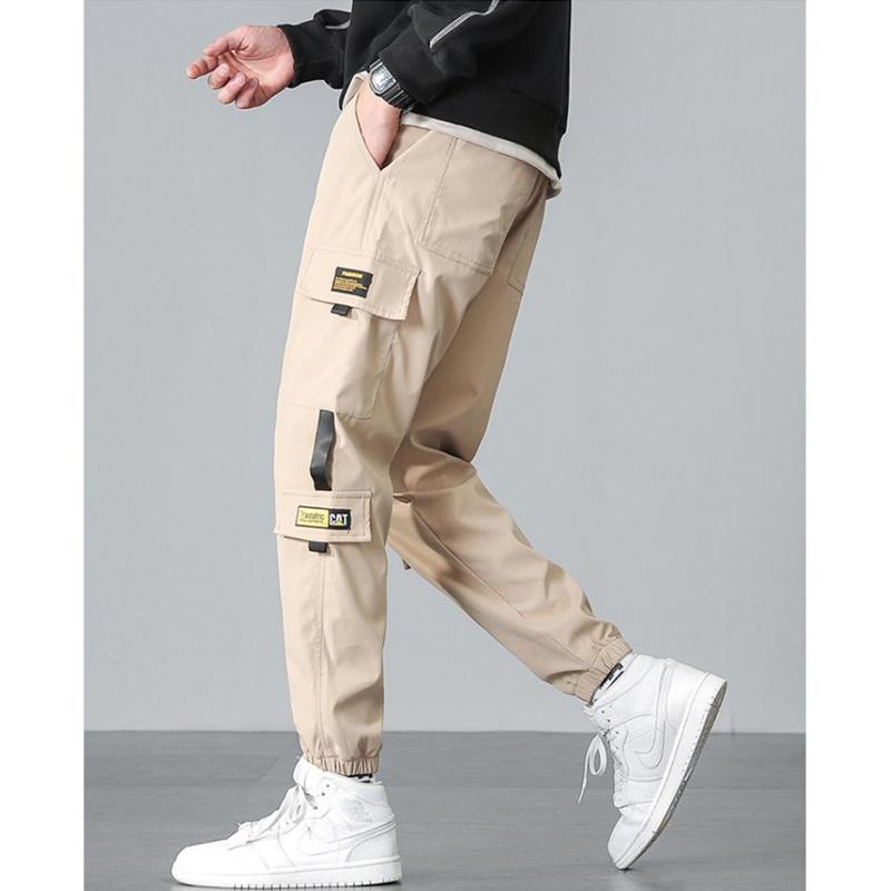 

Men's Pants Men Cargo Long Multiple Pockets Casual Men's Fashion Loose Straight Sweatpants Mens Trousers Brand Harajuku MaleMen's, Khaki