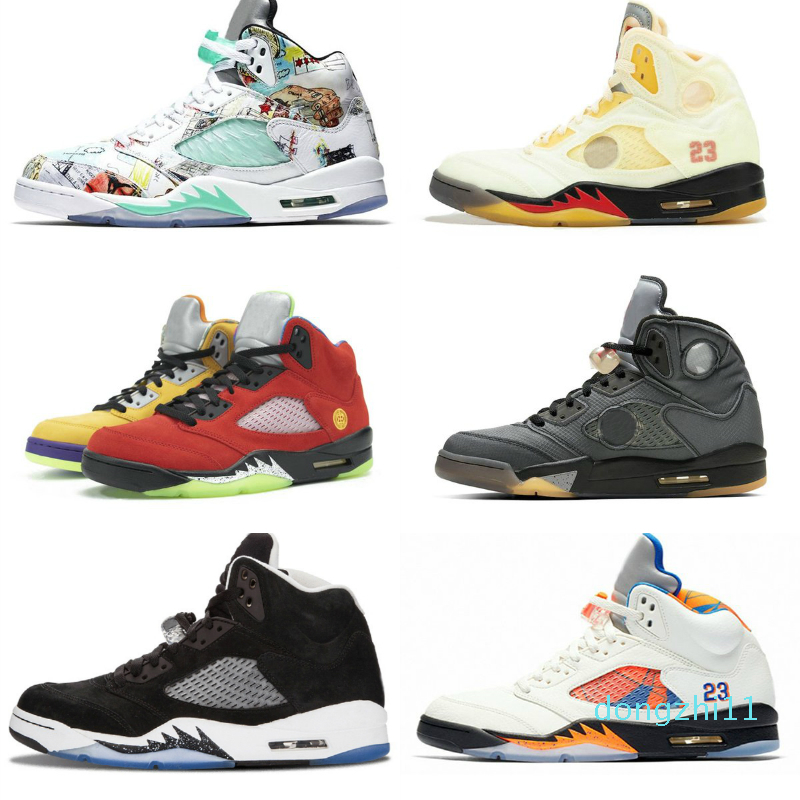 

Racing Blue Jumpman 5 5S Basketball Shoes Men's Sports Shoes High Quality Bull Oreo Mandarin Duck White Blue Purple Grape Designer Trainer S, 20