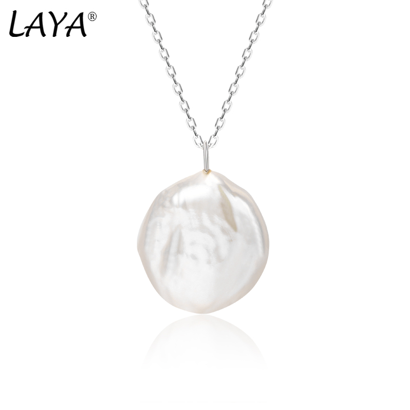 

Laya 925 Sterling Silver Pendant Necklace For Women Contracted fashion Natural Baroque Pearl Party Wedding Luxury Jewelry 2022 Trend