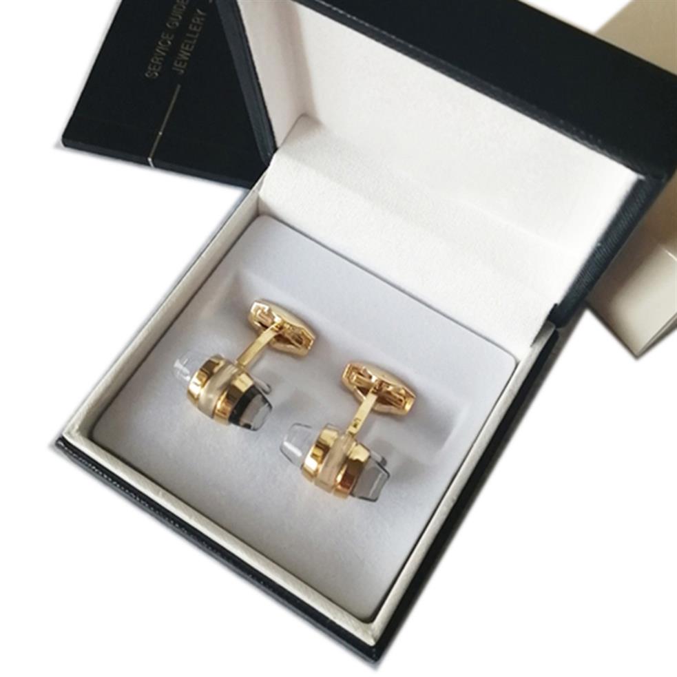 

LM07 Luxury Designer Cufflinks With Box Crystal Cuff Links French Cufflink For Men High Quality Party Gifts272V