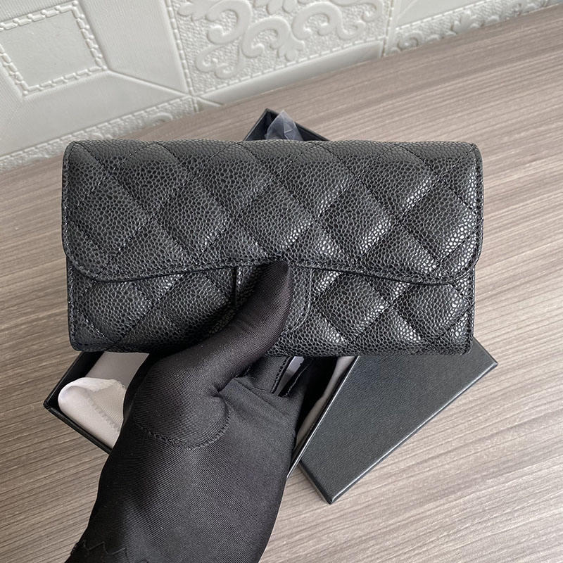 

Womens High Quality Leather Cowhide Coin Purse Long Clamshell Caviar Card Ball Pattern, Not for sale