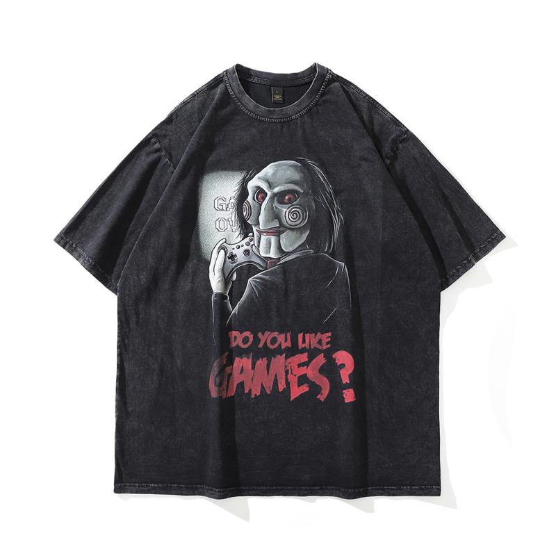 

Men's T-Shirts Clown Print Oversized Summer 2022 Men Vintage T Shirts Hip Hop Streetwear Harajuku Cotton Tops Anime Tees Retro Y2k T-shirtsM, Black
