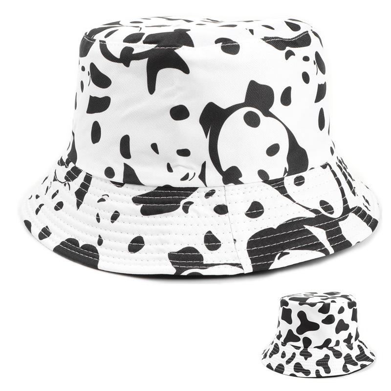 

Berets 2022Cartoon Panda Print Fisherman Hat For Men Women Outdoor Leisure Bucket Sunscreen Female Sunhat, Cow