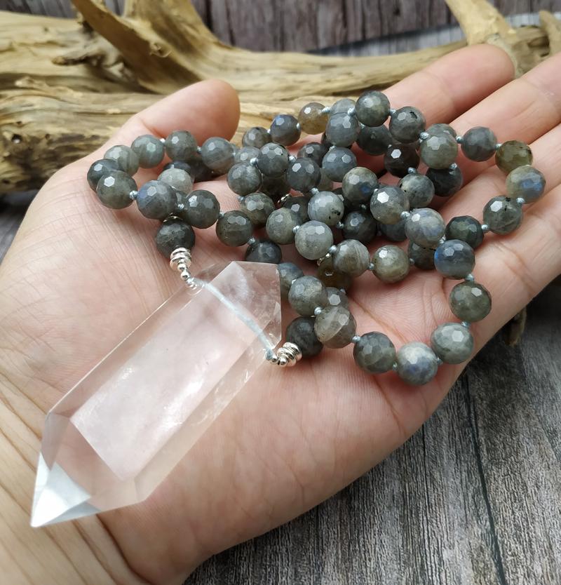 

Pendant Necklaces Natural Quartz Point Labradorite Faceted Beads Handmade NecklacePendant PendantPendant