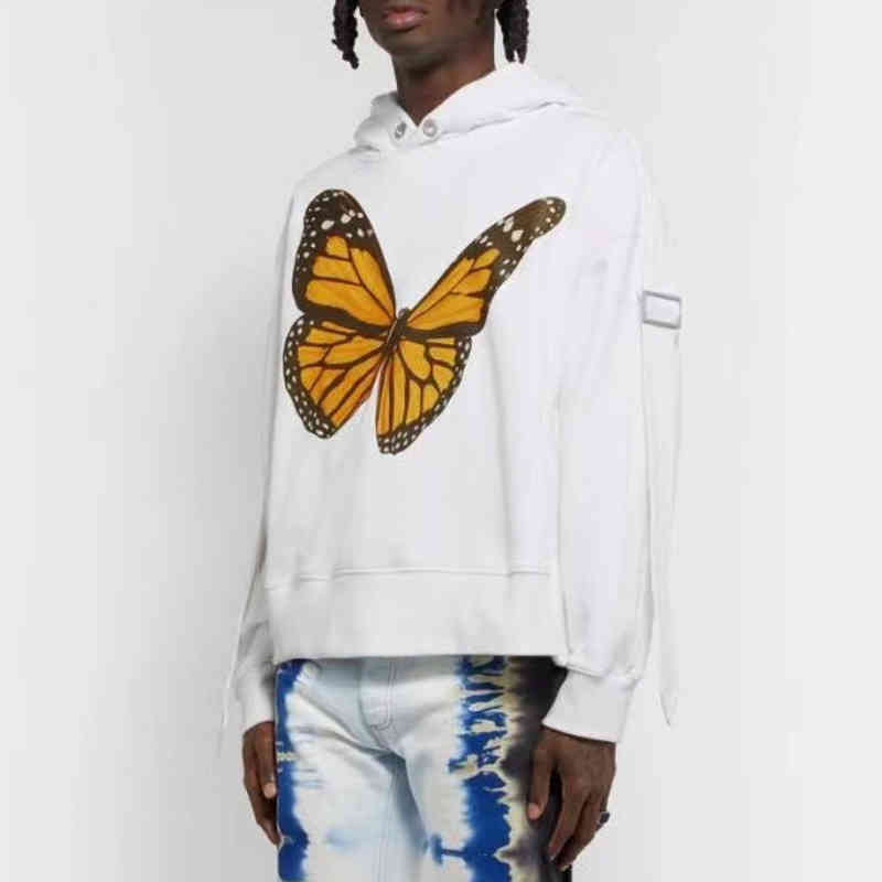 

P tide brand men' hoodies arm streamline butterfly angel hooded sweater couple models autumn and winter new hoodeds loose sweatshirt coat, White