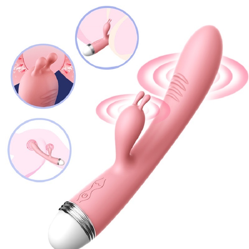 G-spot Rabbit Dual Vibrators for Woman Strapon Masturbation Clitoris Stimulator DildosWaterproof Rechargeable Adult sexy Toys Beauty Items