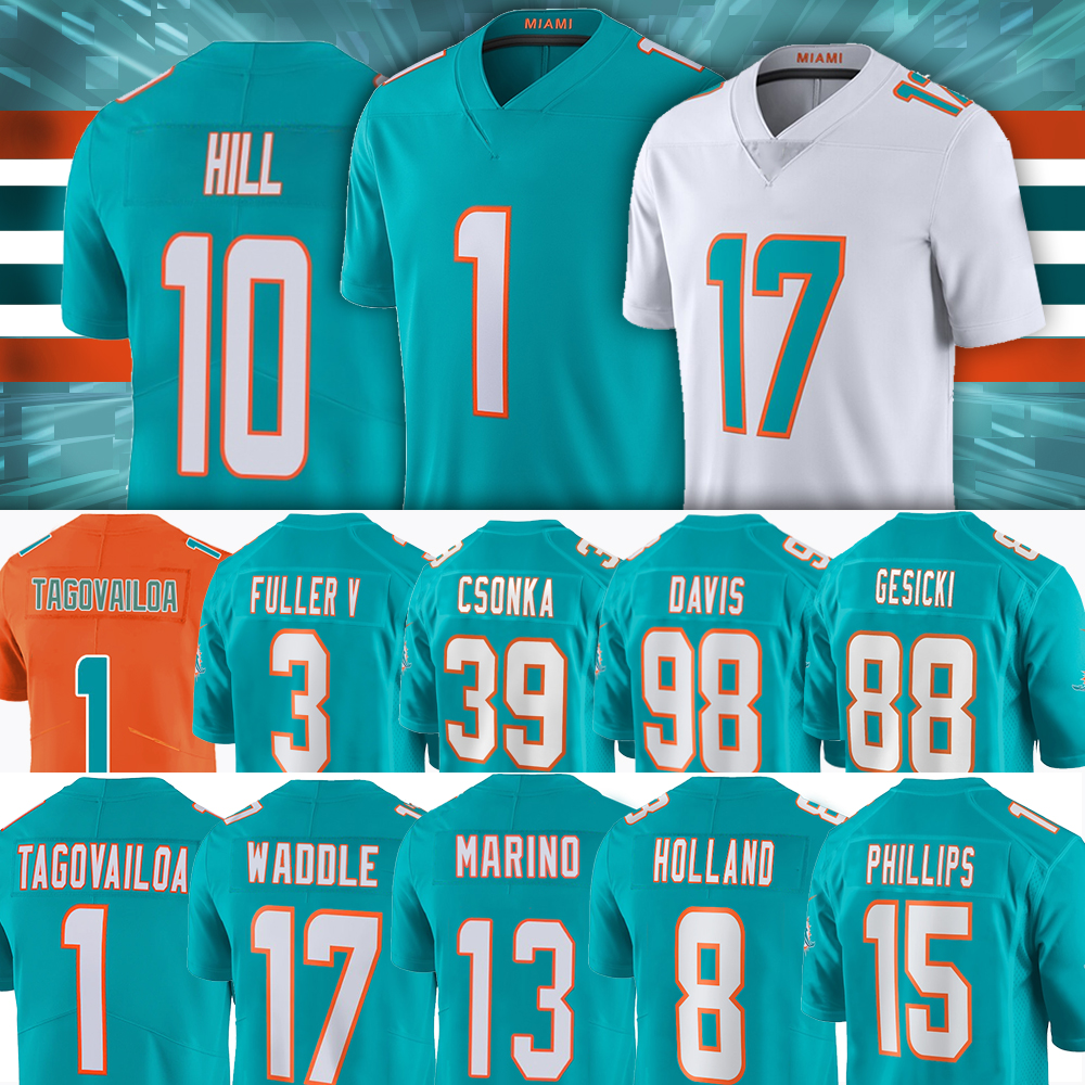 

1 Tua Tagovailoa Football Jerseys Miami''Dolphins''10 Tyreek Hill 17 Jaylen Waddle 8 Jevon Holland Chase Edmonds Jaelan Phillips Connor Williams, Women(hai tun)