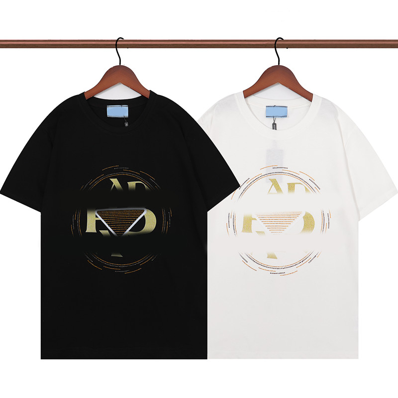 

New Europe & America Men's Luxuries Designers T Shirts High Quality Men Women Couple Casual Short Sleeve Mens Round Neck letter printing Shirts A7, Black