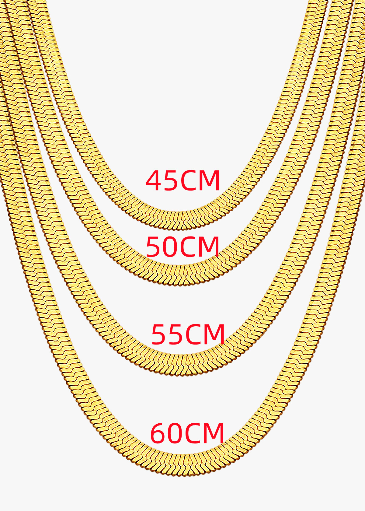 

4MM 18K Gold Silver Plated Chain Necklace for Women Personalized Choker Necklaces Girl Gifts Jewelry 45CM 50CM 55CM 60CM BD1068