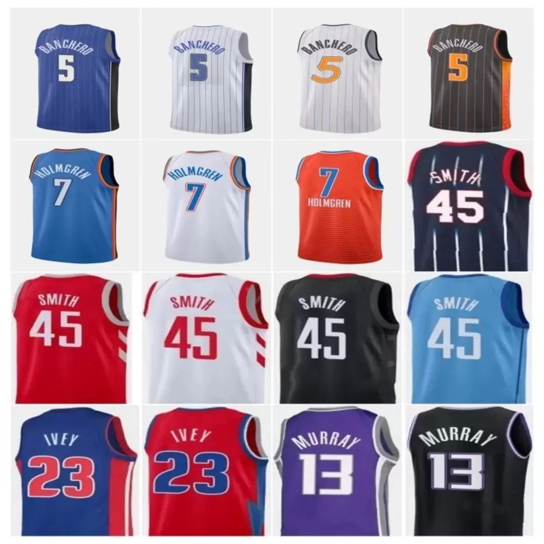 

Print Draft Pick Basketball Jersey Paolo Banchero 5 Caleb Houstan Chet Holmgren 7 Peyton Watson Jaylin Williams Jabari Smith 45 Tari Eason Keegan Murray Jaden Ivey, As pic