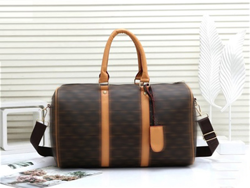 

Men Duffel Bags luxury Designer Bag Women travel bag brown pvc waterproof black flower luggage Womens Handbags large capacity sport outdoor tote SIZE 45-55CM #51885, Good bags as pic
