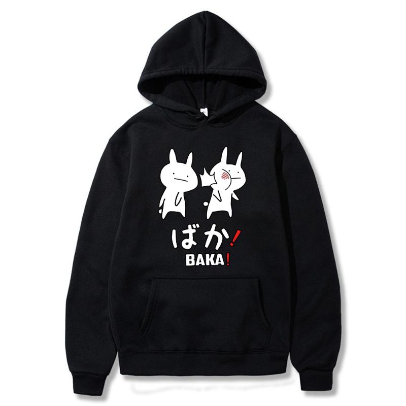 

Men's Hoodies & Sweatshirts Baka Slap Japanese Cute Sweatshirt Pullover Hoodie, Black
