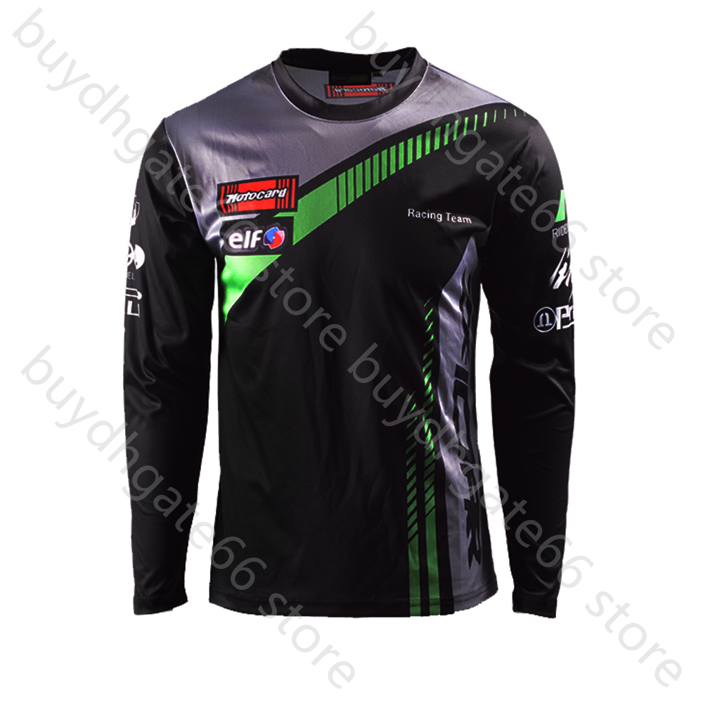 

Yyvi Summer Motorcycle Men's Quick Dry Moto Gp Racing for Kawasaki Team Shirt Motocross Atv Motobike Long Sleeve Breathable t Shirt, Black