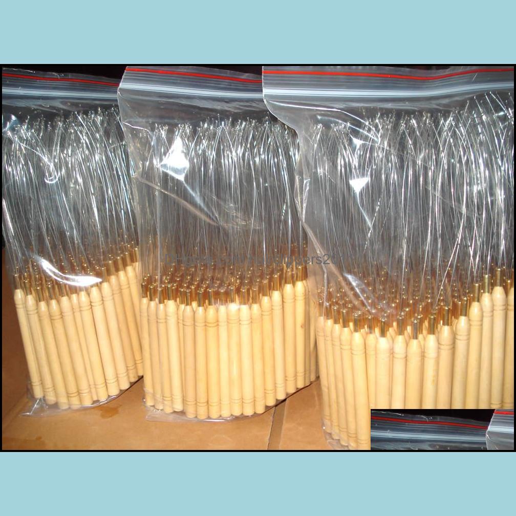 

Hook Needles Hair Accessories Tools Products 100 Pcs Loop Pling Needle Micro Extensions For Wooden Handle Threader Drop Delivery 2021 R2M1