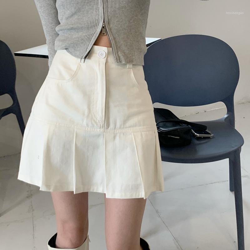 

Skirts A-line Skirt Female 2022 Spring And Autumn Korean Style High Waist Slim Design Sense Of All-match, Black