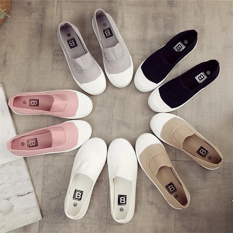 

Casual Comfort Slip On Loafers For Women Platform Running Sneakers Espadrilles Nursing Flats Canvas Shoes White Trainers 220616, Black