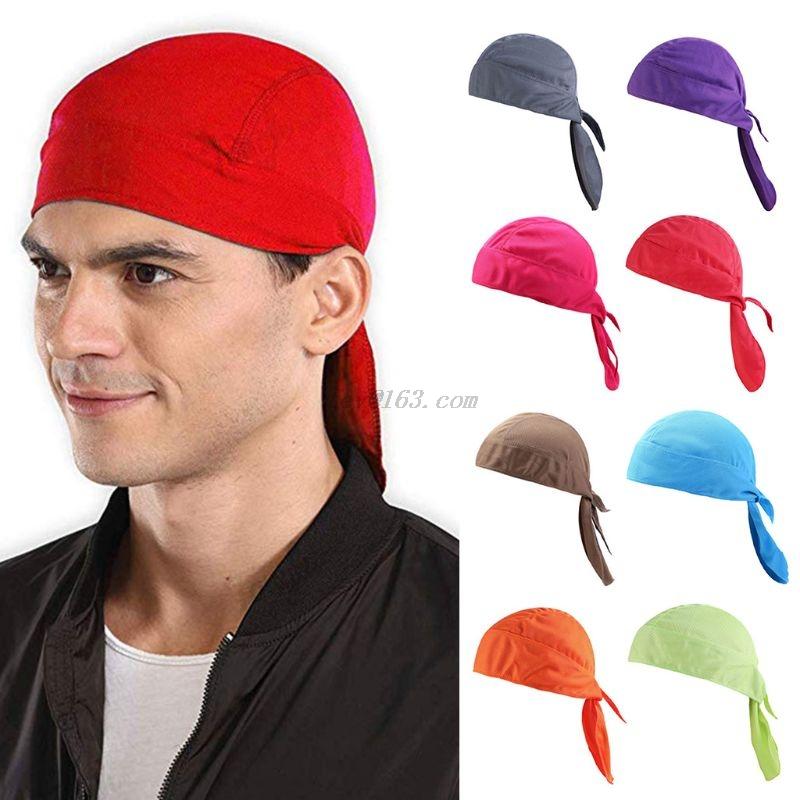 

Berets Men Women Cycling Bandana Durag Summer Quick Dry Beanie Skull Cap Camouflage Tie Back Pirate Hat Breathable Helmet Liner