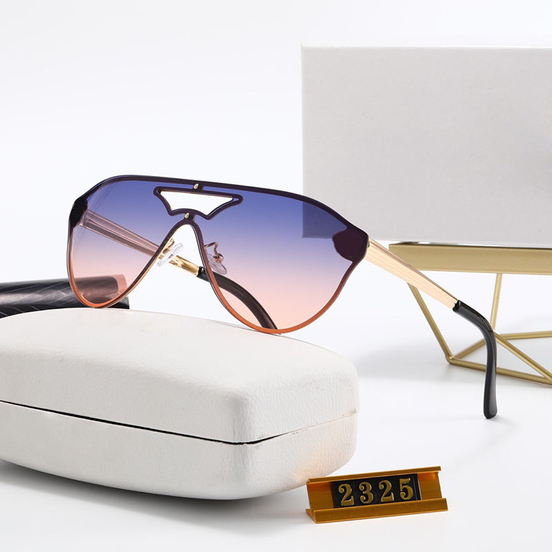 

New luxury designer sunglasses mens Round metal glasses frame Conjoined lens design mirror print fashion show type cool summer sun glasses for womens with box