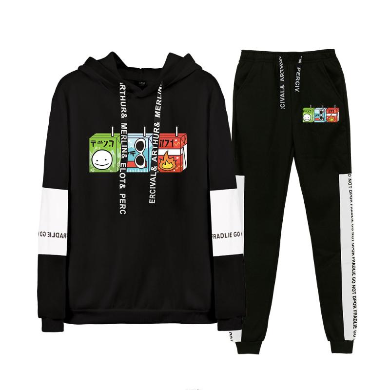 

Men's Hoodies & Sweatshirts 2022 Georgenotfound Sapnap Dream Team Juice Boxes Pullover Unisex Harajuku Tracksuit Pullovers 2 Pieces Sets Hoo, Black