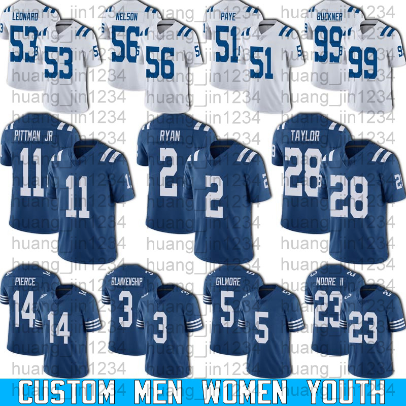 

28 Jonathan Taylor Jersey Football Indianapoli Custom Colt Michael Pittman Quenton Nelson Darius Leonard Jerseys Blankenship DeForest Buckner Gilmore Kwity Paye, Man custom jersey (xm)