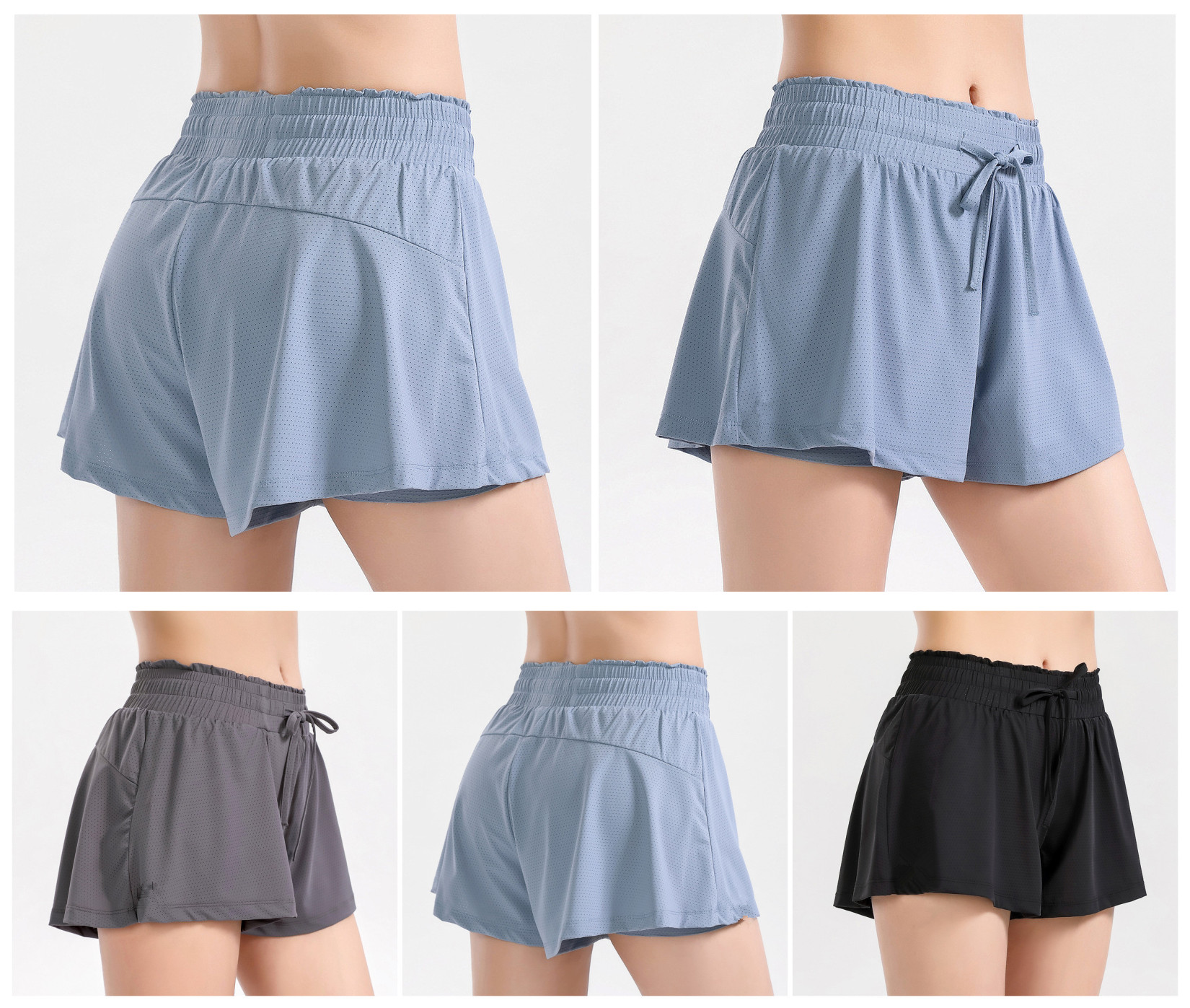 

Women Lightweight Short Pants Comfy Drawstring Casual Elastic Waist Pure Color Shorts Summer Beach with Pockets, 1838-2