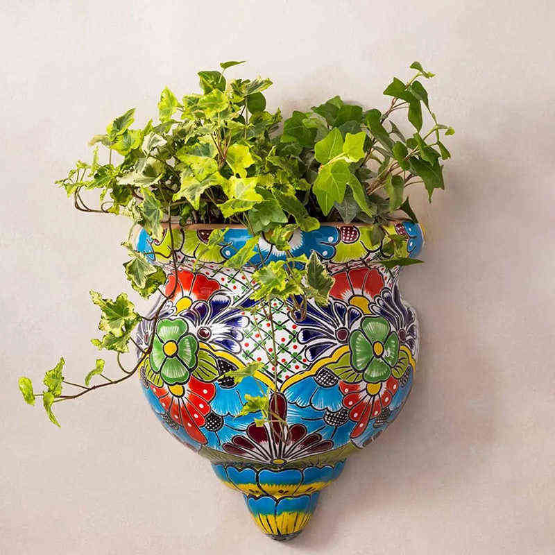 

Resin Flower Pot Handmade Statue Flat-Backed Wall Planter Crafts Decor for Home Gardening Ornaments KI H220423