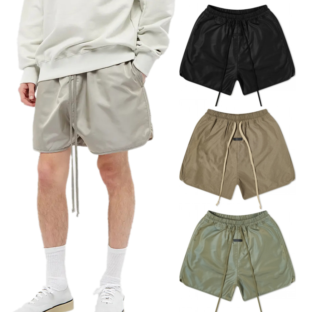 

Designer woven shorts high street sweatpants for both men and women, Army green