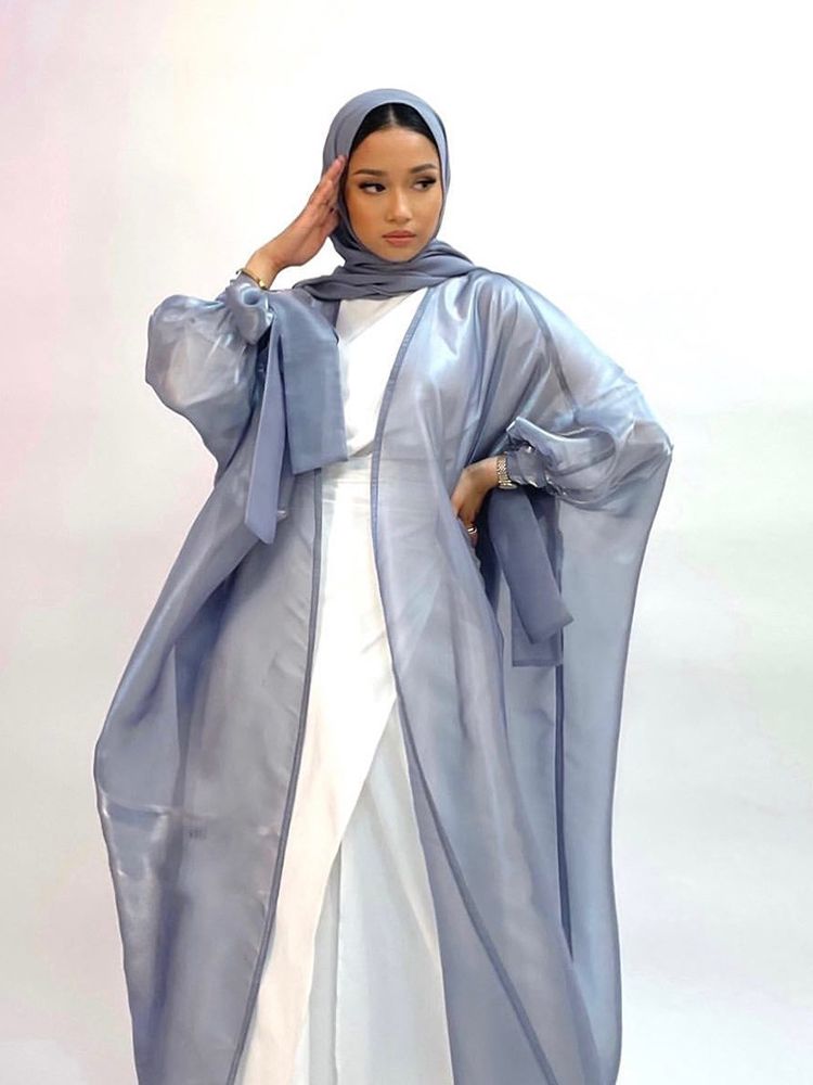 Ramadan Eid Mubarak Kaftans For Women Robe Kimono Femme Musulmane Satin Maxi Abaya Dubai Turkey Islam Arabic Muslim Dress Caftan-image-758037752