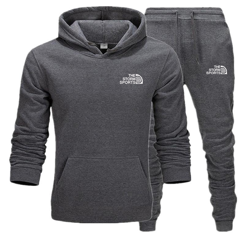 

Men' Tracksuits brand two piece set men zip jacket sweatpants joggers sweatsuit tracksuit men sportswear hoodie pants male top, Beige