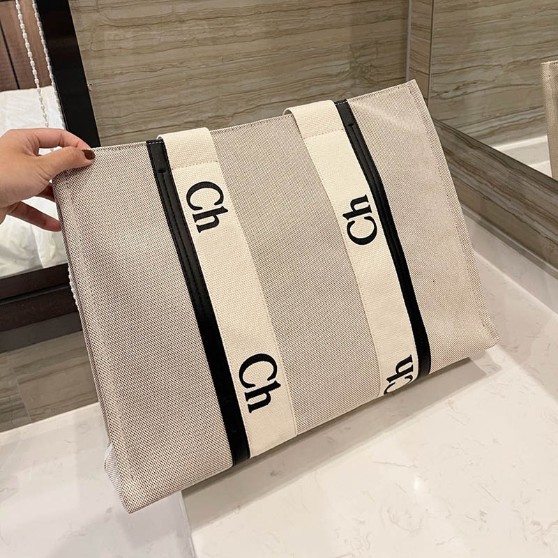 

Ladies Shopping Bags Dupe Designer Bags 7A Quality Luxurious Woody Tote Bag Femelle Sac large size popular style, 45cm