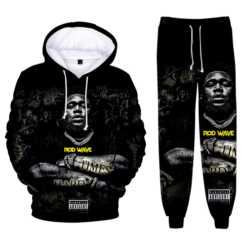 

Rod Wave 3D Print Men Tracksuit Two Piece Set Hoodie and Pants Casual Sports Suit Men Clothing Hip Hop Men's Sets Sportswear, 001