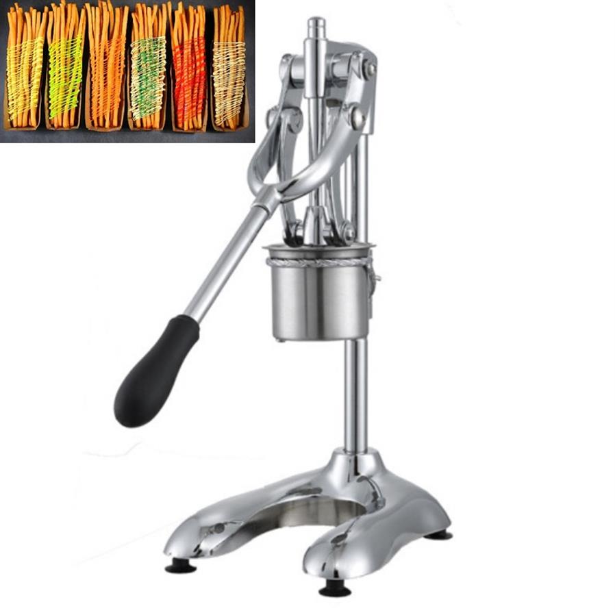 

Stainless Steel Long French Fries Makers Machines Commercial Longest Potato Ricer Fry Chips Pressure Vegetable Press Cutters Tools258O