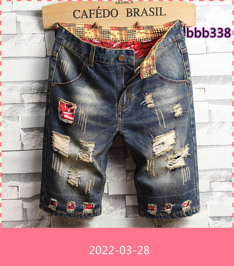 

New Fashion Summer Denim Shorts Male Jeans Men Jean Shorts Bermuda Skate board Harem Mens Jogger Ankle Ripped Wave bbb, 781