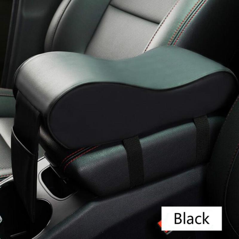 Autres accessoires d'intérieur Cuir Accoudoir central de voiture Coussin souple Noir Console centrale automatique Accoudoir Boîte de siège Tapis