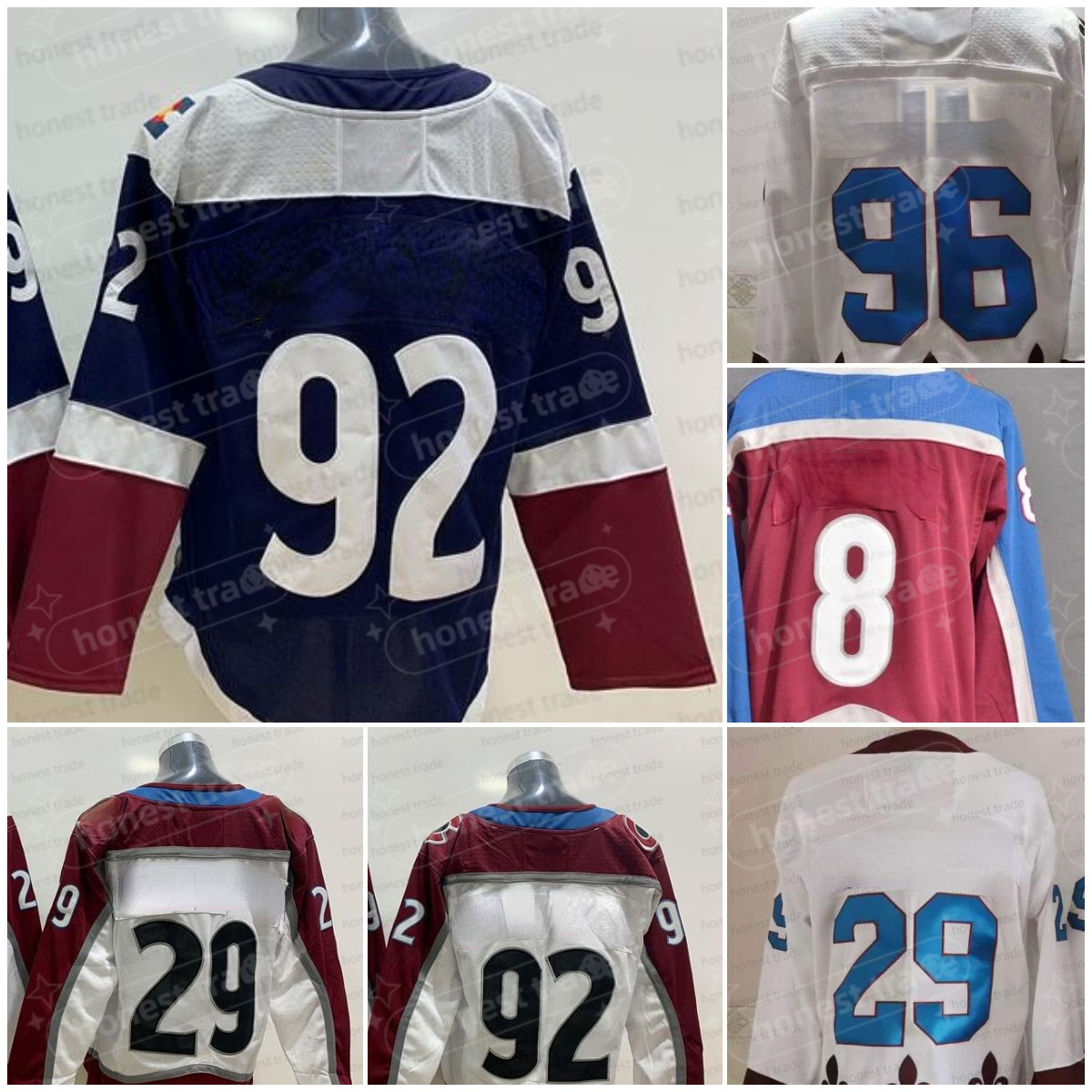 Cale 8 Makar 2021 Reverse Retro Hockey Jerseys 92 Gabriel Landeskog Blue Nathan MacKinno White Stitched Mikko Rantanen Red Good quality Sportswea