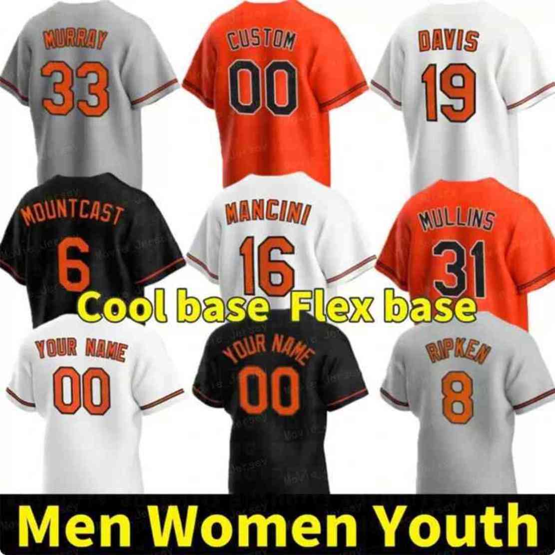 

8 Cal Ripken Jr. Jersey Trey Mancini Chris Davis Cedric Mullins Ryan Mountcastle Austin Hays Eddie Murray Santander Kremer Men Women Youth Baseball Jerseys 2022 X1