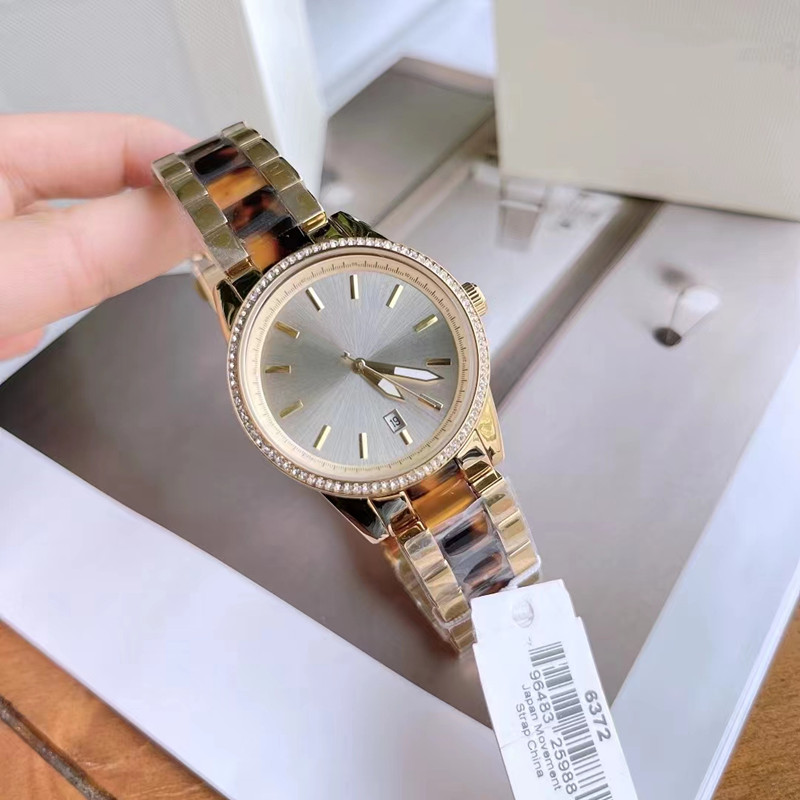 

Fashionable women's timer gold m6372 quartz wristwatch dial with diamond diameter 36mm retail and wholesale