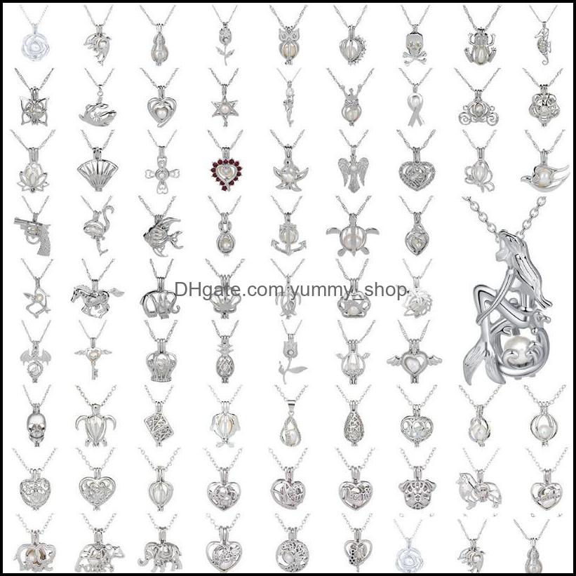 

Pendant Necklaces Pendants Jewelry Pearl Necklace Natural Freshwater Oyster Diy Cage Accessories For Women Fashion Jewerly Wholesale Drop
