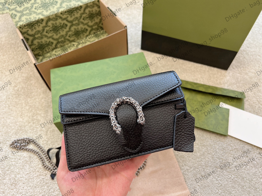 

High-quality designer women bag Marmont Head layer cowhide shoulder 2022 mini 16CM trendy decorative chain crossbody bag, Gold