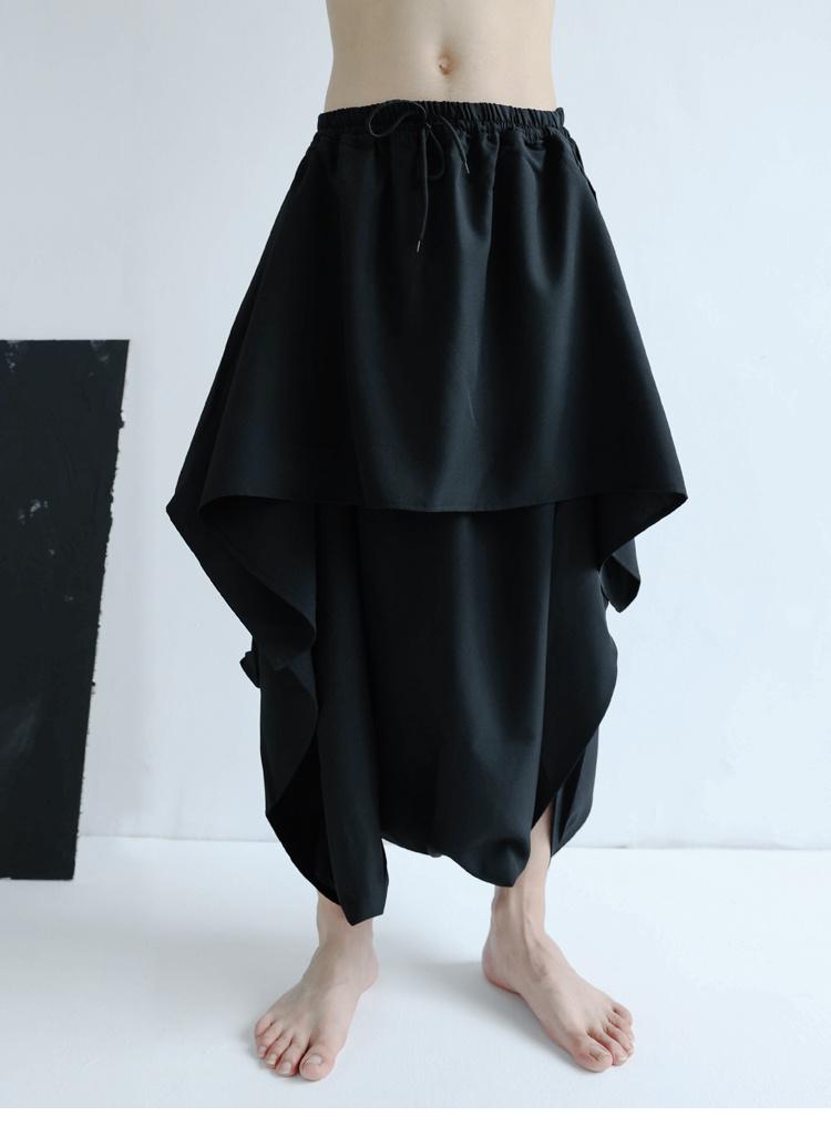

Men's Pants Casual Black Large Loose Spring And Summer Fashion Trend Personalized Capri