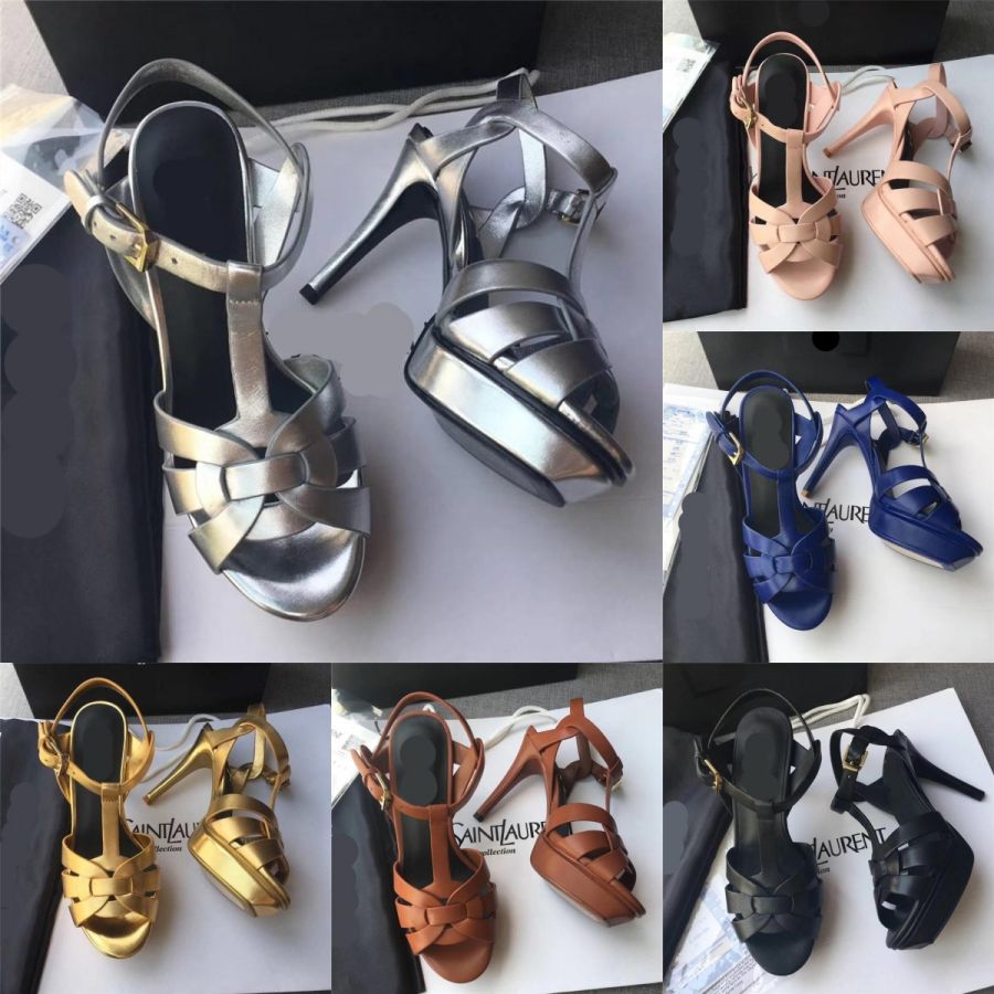 

Italy Designer luxury Tribute sandals summer Shoes 100mm High heels Sexy women's shoes Solid calf leather stiletto heel gold-tone sandal branded LOGO insole SL1861, Shoes boxes sl original logo